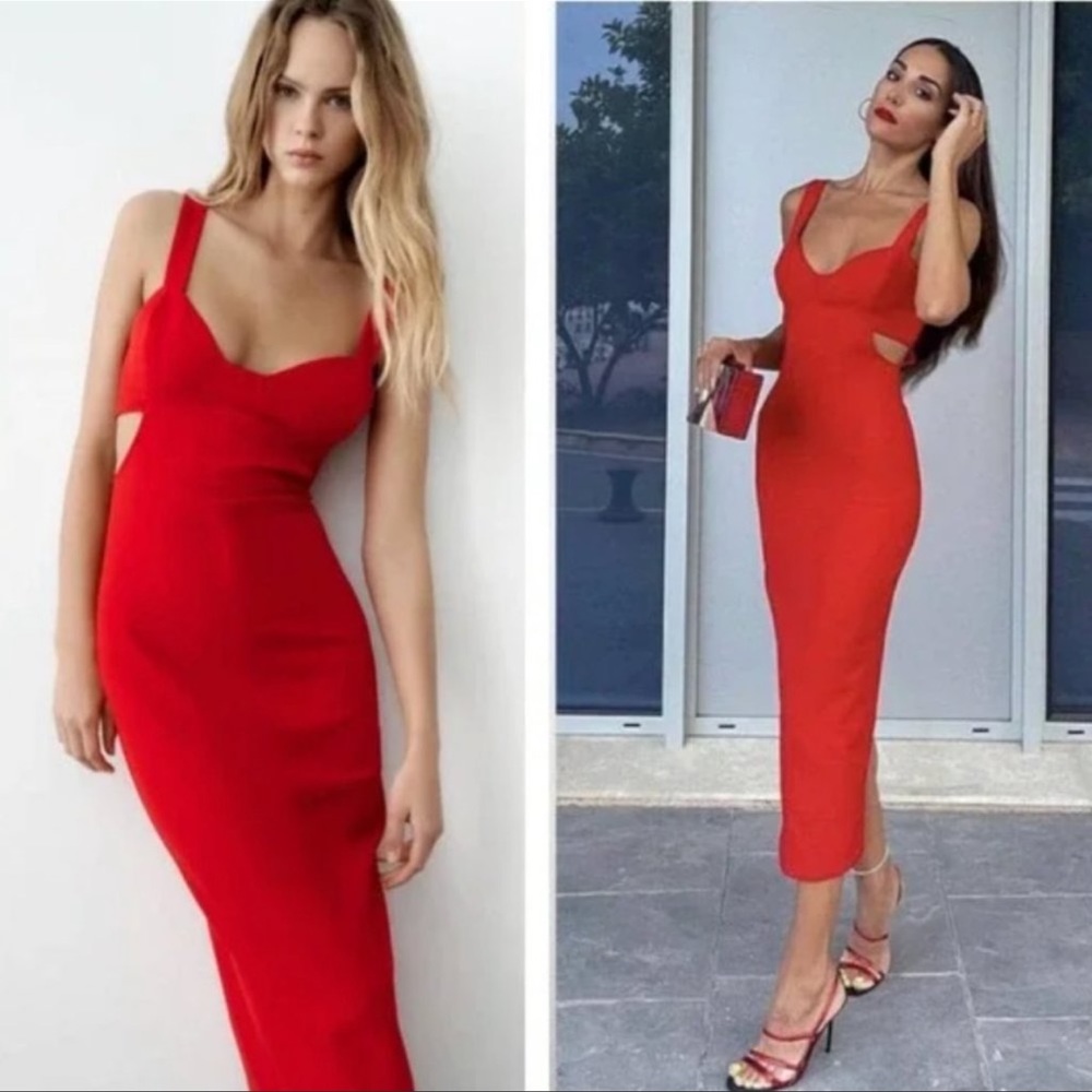 Zara Red cutout Dress